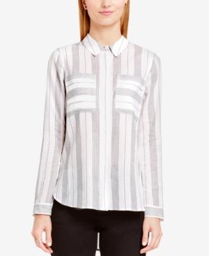 Vince Camuto Tab-sleeve Striped Utility Shirt