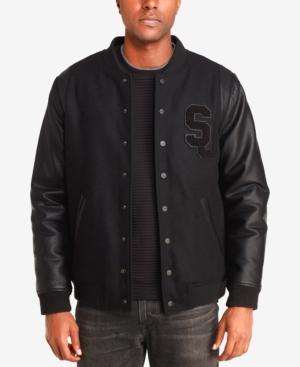 Sean John Men's Mixed-media Varsity Jacket