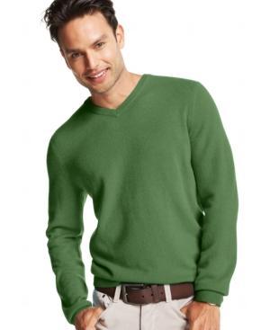 Club Room Cashmere V-neck Solid Sweater