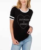 Rebellious One Juniors' Saturday & Sunday Graphic-print T-shirt