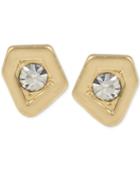 Kenneth Cole New York Gold-tone Geometric Crystal Stud Earrings