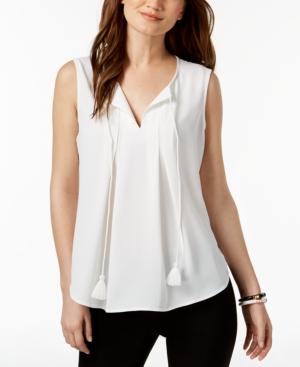 Nine West Printed Tassel-tie Top