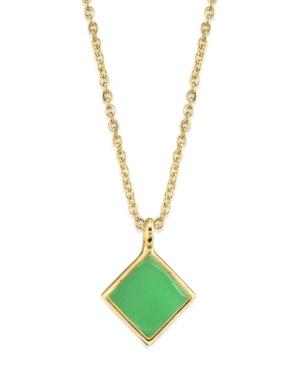 2028 14k Gold Dipped Diamond Shape Enamel Necklace 16