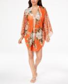 Cejon Floral Crinkle-chiffon Kimono & Cover-up