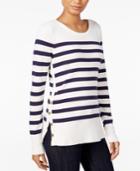 Maison Jules Striped Button-detail Sweater, Only At Macy's