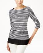 Tommy Hilfiger Striped Woven-trim Top