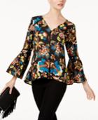 Anna Sui Loves Inc International Concepts Floral-print Peasant Top, Created For Macy's