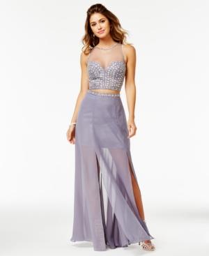 Say Yes To The Prom Juniors' 2-pc. Illusion Gown, A Macy's Exclusive
