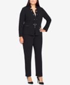 Tahari Asl Plus Size Embellished Star-collar Pantsuit