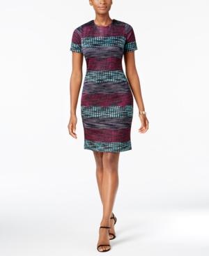 Taylor Printed Textured Sheath Dress