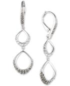 Judith Jack Sterling Silver Crystal And Marcasite Open Circle Double Drop Earrings