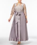 Alex Evenings Plus Size Embroidered Illusion Gown