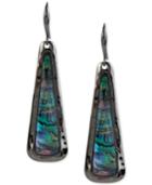 Robert Lee Morris Soho Hematite-tone Abalone-look Linear Drop Earrings