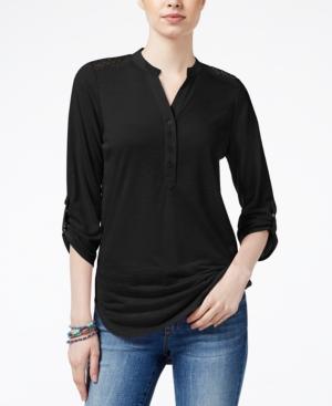 Almost Famous Juniors' Utility Tunic With Lace- Back