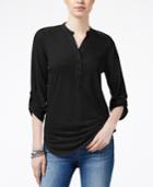 Almost Famous Juniors' Utility Tunic With Lace- Back