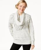 Charter Club Petite Fringed Detachable-collar Sweater, Only At Macy's