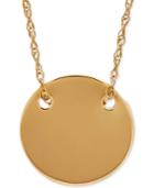 Polished Disc Pendant Necklace In 10k Gold