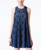 American Rag Juniors' Lace Illusion Shift Dress, Only At Macy's