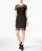 Bar Iii Lace-contrast Sheath Dress, Created For Macy's