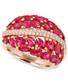 Effy Ruby (4 Ct. T.w.) And Diamond (1/5 Ct. T.w.) Statement Ring In 14k Rose Gold