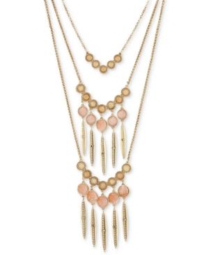Lucky Brand Gold-tone Multi-stone Statement Necklace, 14-1/4 + 2 Extender