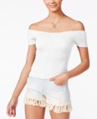 American Rag Juniors' Smocked Off-the-shoulder Top, Created For Macy's