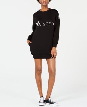Waisted Contrast Sweatshirt Dress