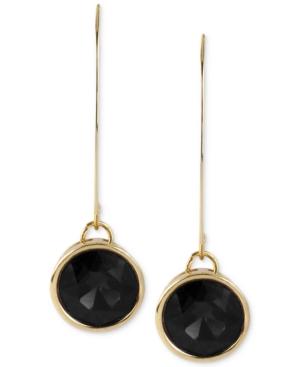 Kenneth Cole New York Gold-tone Faceted Round Bead Long Drop Earrings