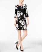 Calvin Klein Printed 3/4-sleeve Shift Dress