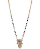 Lonna & Lilly Gold-tone Crystal Hamsa Hand Beaded Pendant Necklace, 16 + 3 Extender