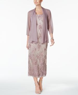 R & M Richards Lace Gown And Chiffon Jacket