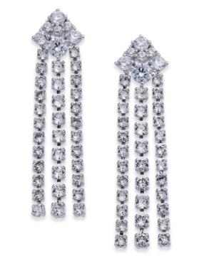 Danori Silver-tone Crystal Chain Drop Earrings, Created For Macy's