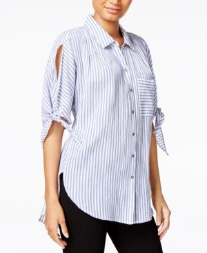 William Rast Clapton Cotton Striped Tie-sleeve Shirt