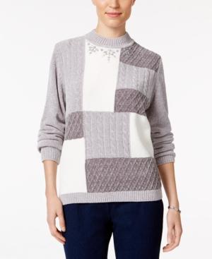 Alfred Dunner Northern Lights Embellished Colorblocked Sweater