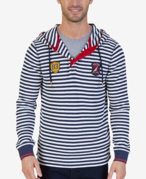 Nautica Men's Slim-fit Striped Thermal-knit Hoodie