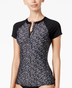 Calvin Klein Space-dyed Short-sleeve Rashguard Women's Swimsuit