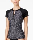 Calvin Klein Space-dyed Short-sleeve Rashguard Women's Swimsuit