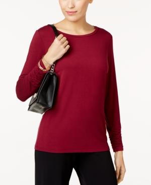 Alfani Long-sleeve Ruched Top, Created For Macy's