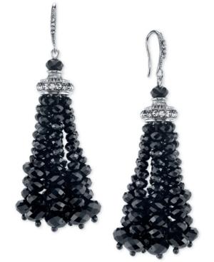 2028 Silver-tone Beaded Tassel Earrings