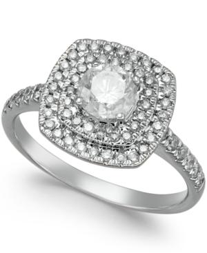 Diamond Halo Engagement Ring (1-1/4 Ct. T.w.) In 14k White Gold