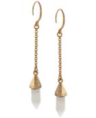 Vince Camuto Rose Gold-tone Chain Crystal Drop Earrings
