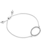 Inc International Concepts Silver-tone Pave Open Oval Bracelet, Only At Macy's