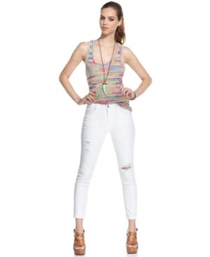 Else Jeans Skinny Jeans, White-wash Destroyed