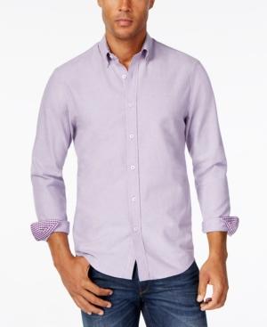 Weatherproof Men's Contrast-cuff Long-sleeve Shirt, Only At Macy's