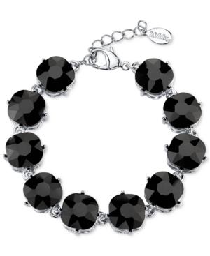 2028 Silver-tone Black Faceted Bracelet
