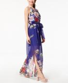 Bcx Juniors' Floral-print Halter Maxi Dress