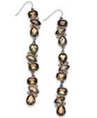 Thai Sodi Hematite-tone Yellow Stone Linear Drop Earrings, Created For Macy's