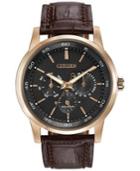 Citizen Men's Dress Eco-drive Black-brown Leather Strap Watch 44mm Bu2013-08e