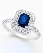 Royale Bleu By Effy Manufactured Diffused Sapphire (1-9/10 Ct. T.w.) And Diamond (7/8 Ct. T.w.) Ring In 14k White Gold