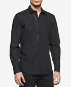 Calvin Klein Men's Half-zip Half-button Cotton Shirt